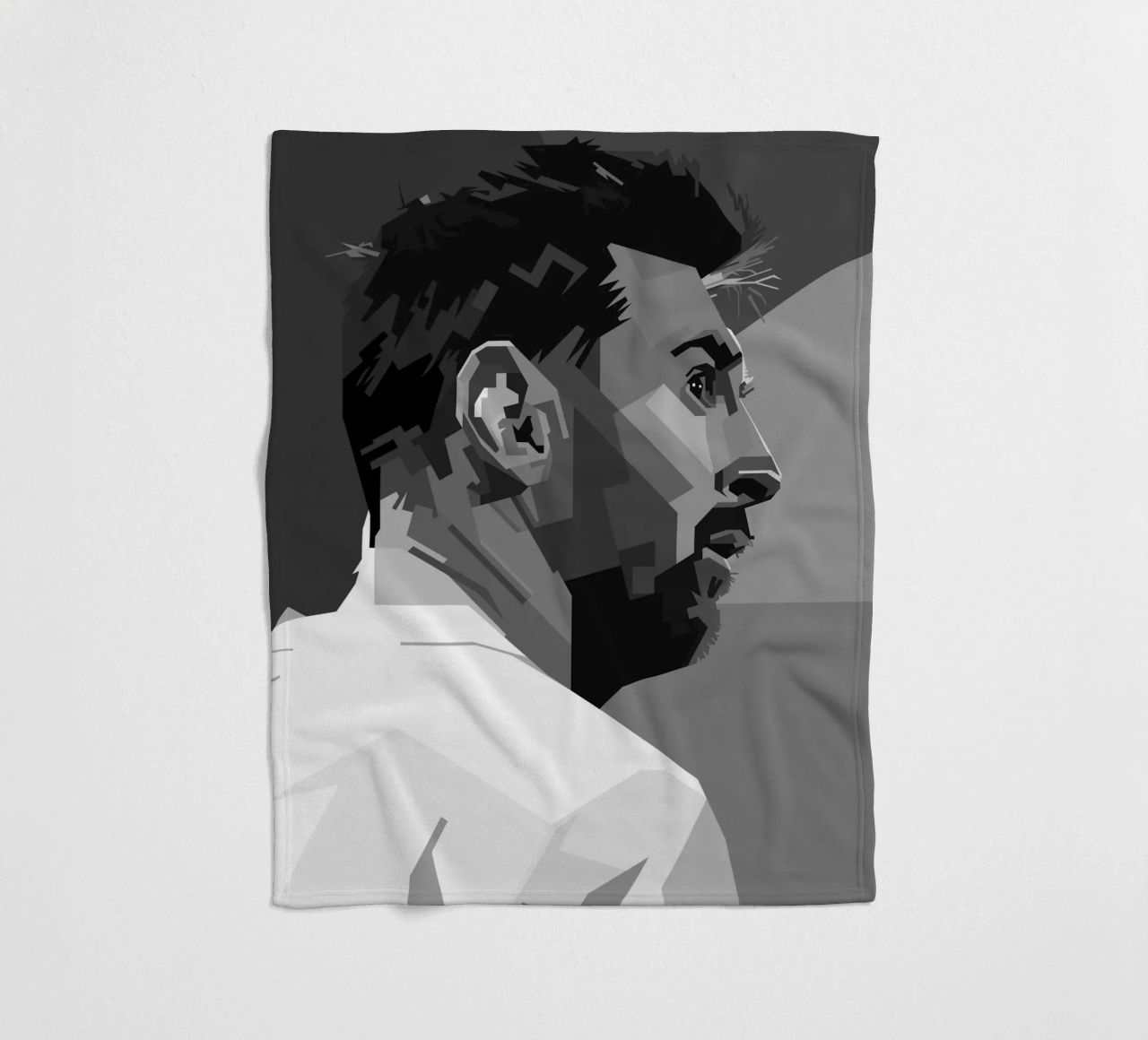 Messi Monochrome Style WPAP coperta in pile da KP Artwork