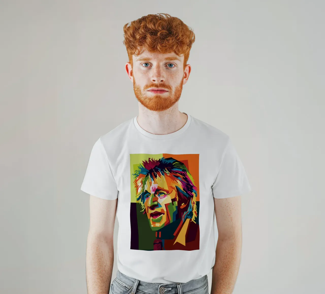Rod Stewart WPAP Popart t-shirt da KP Artwork