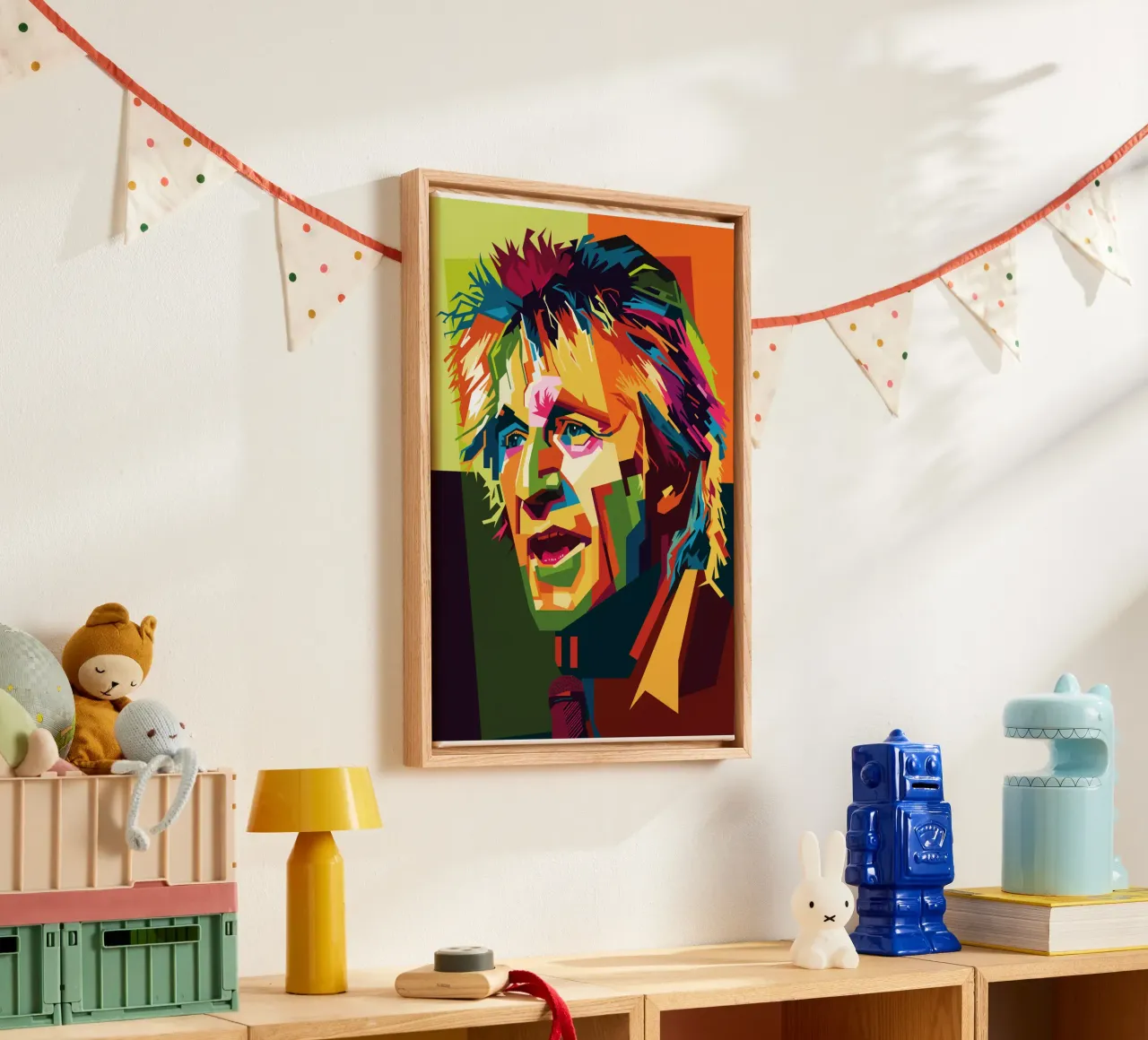 Rod Stewart WPAP Popart tela con Cornice a cassetta da KP Artwork
