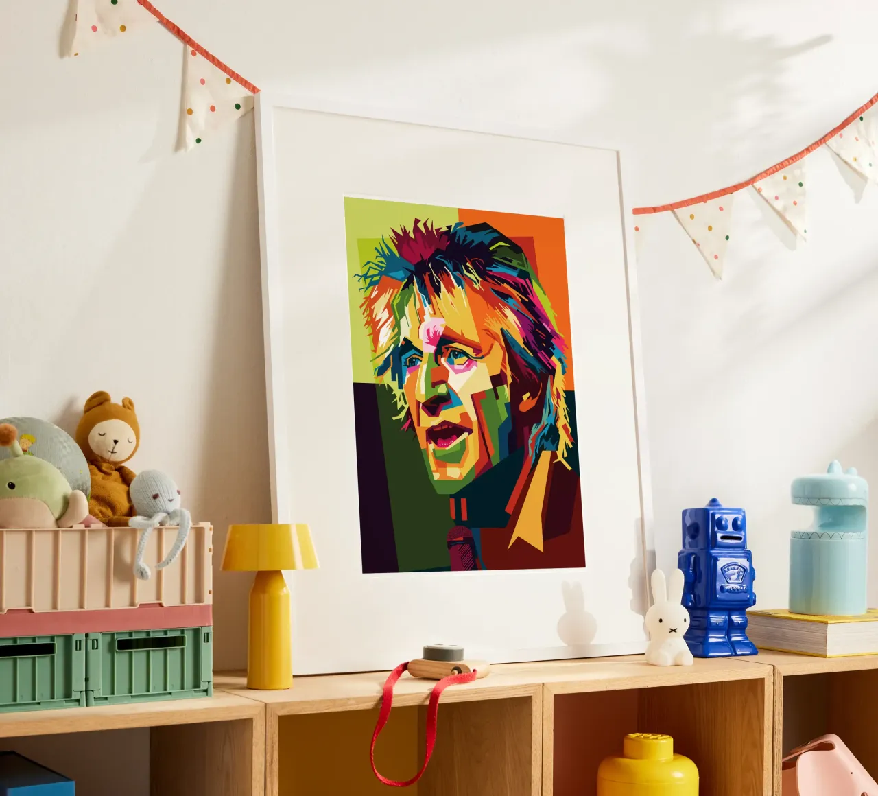 Rod Stewart WPAP Popart carta hahnemühle da KP Artwork