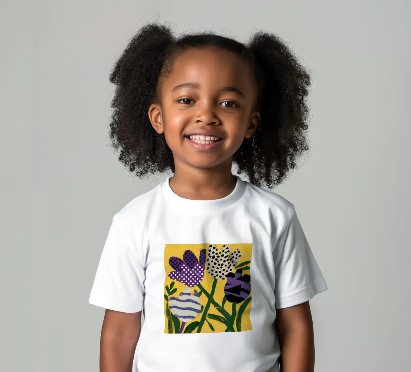 Abstraktes Garten-Patchwork Kinder T-Shirt von Sky Velour
