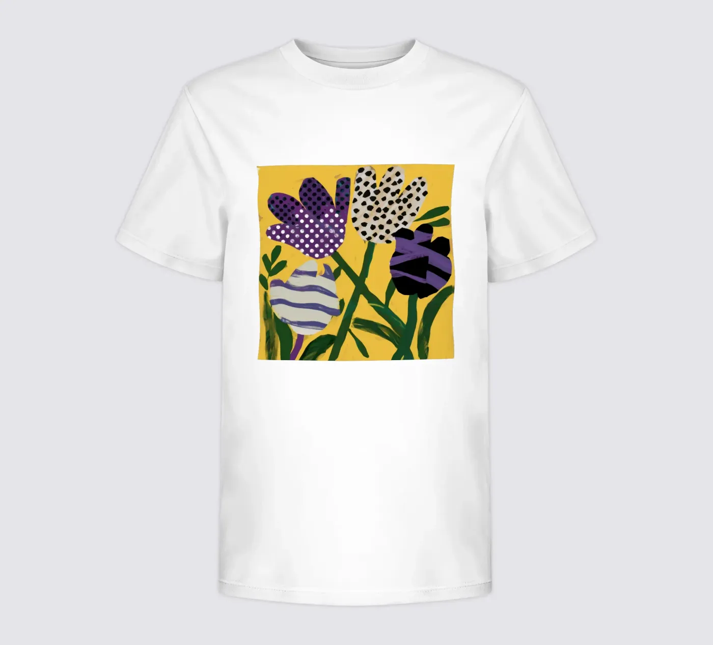 Abstraktes Garten-Patchwork Kinder T-Shirt von Sky Velour
