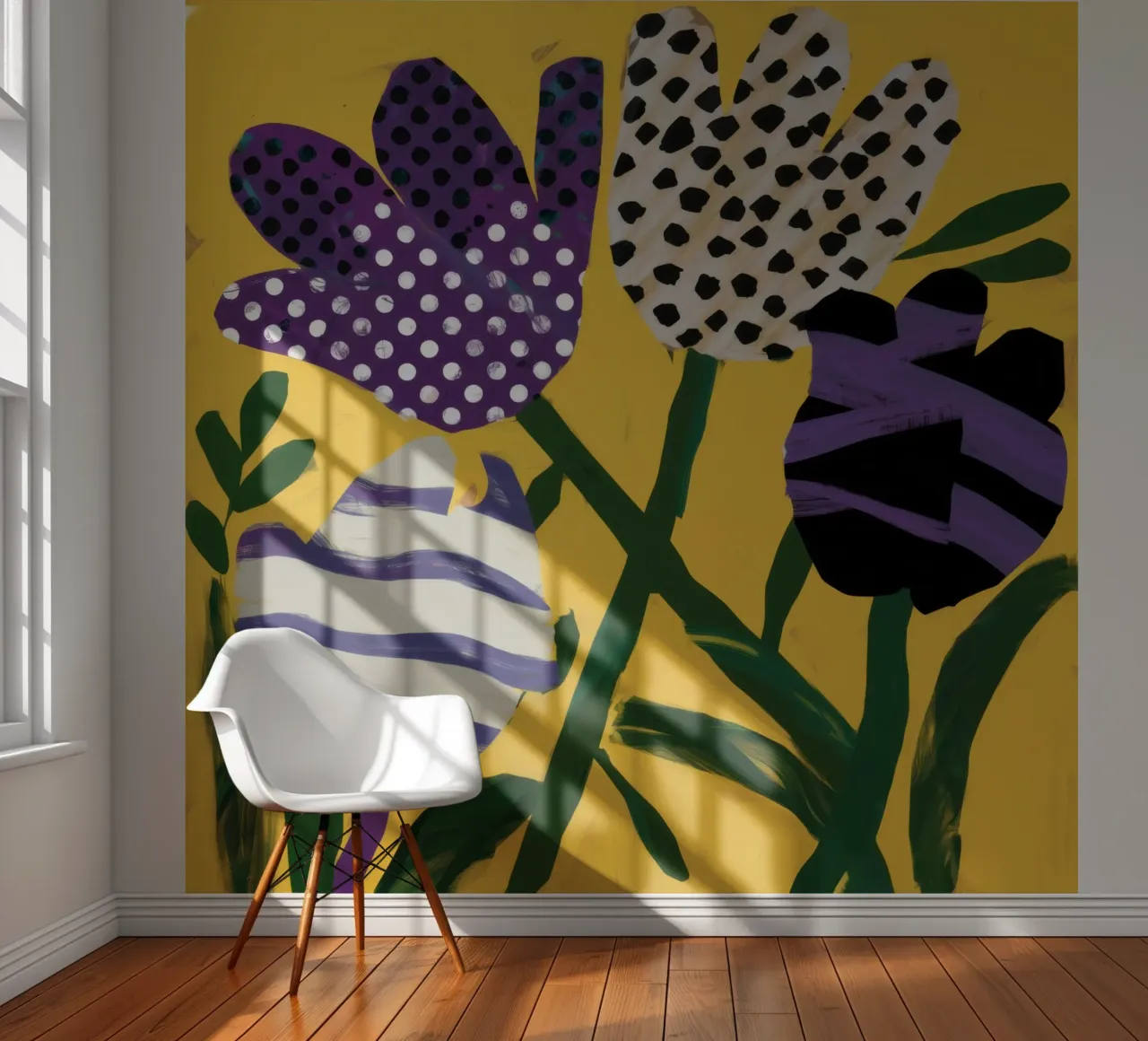 Abstract tuin patchwork fotobehang van Sky Velour