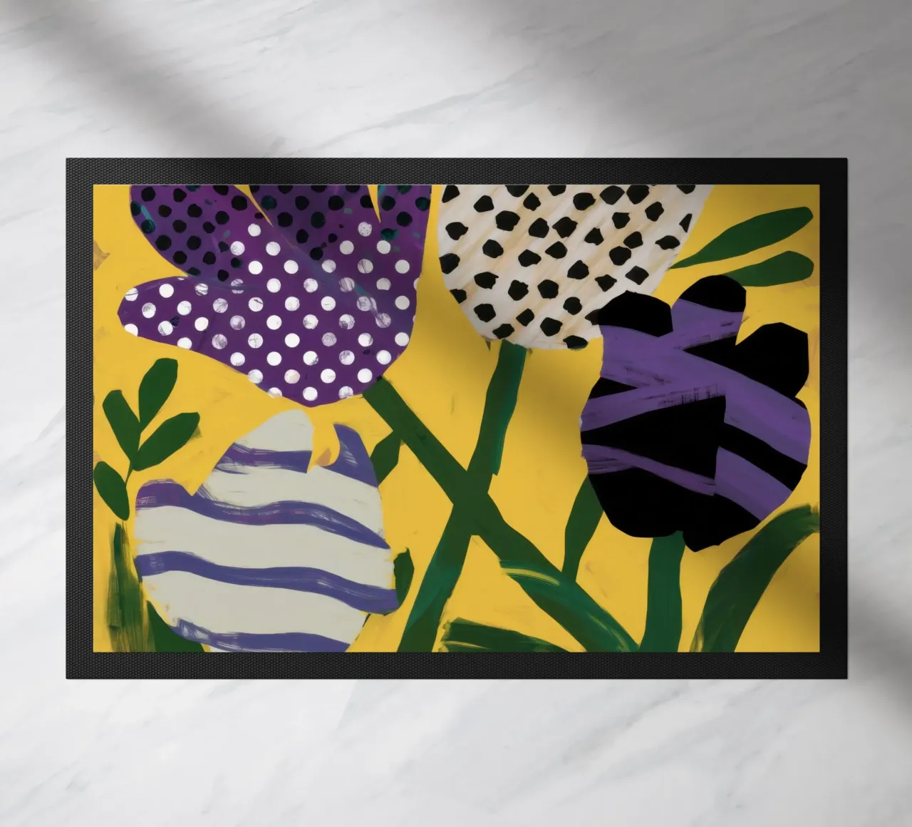 Abstract Garden Patchwork doormat by Sky Velour