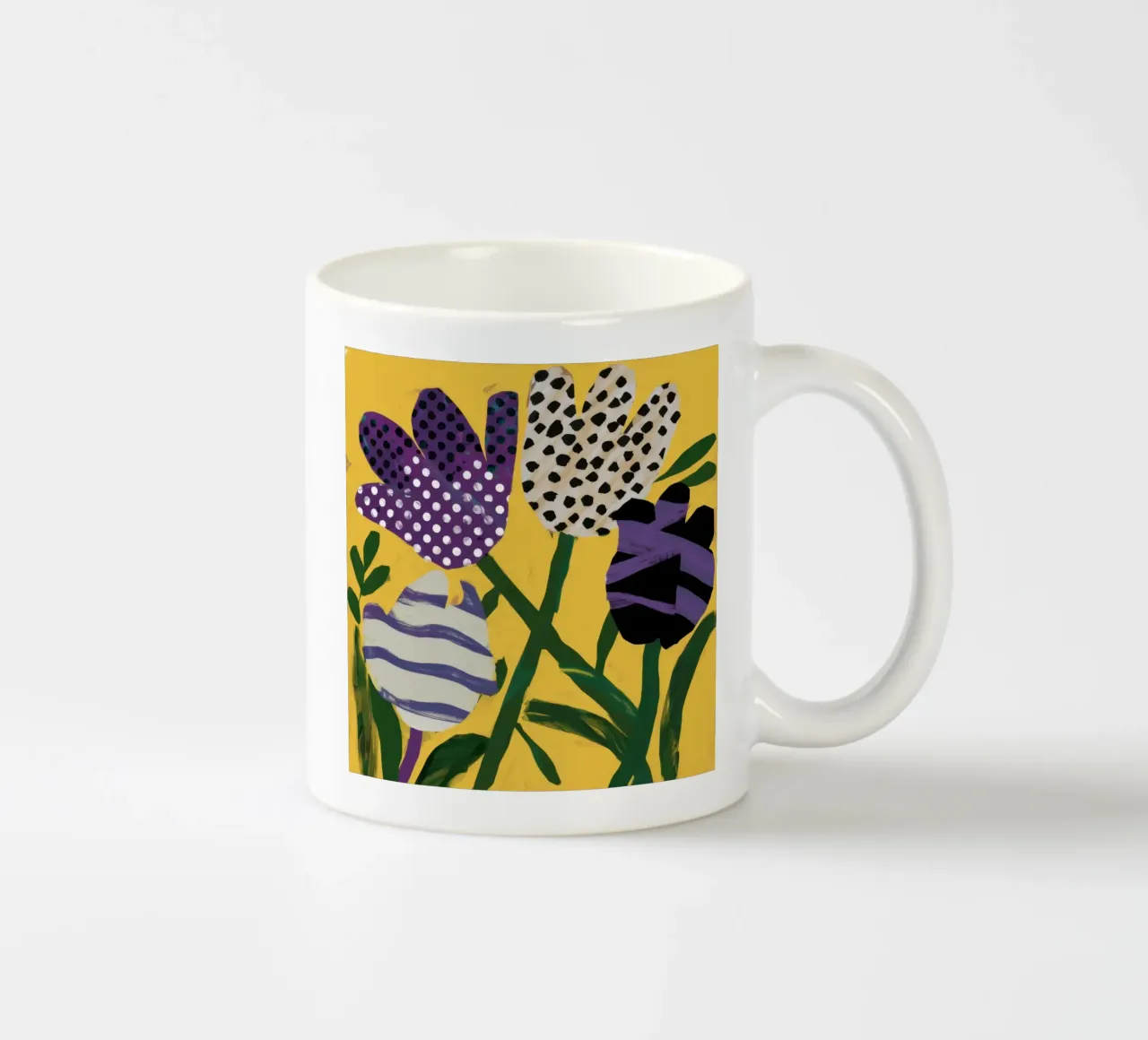 Abstract Garden Patchwork ceramic mug by Sky Velour