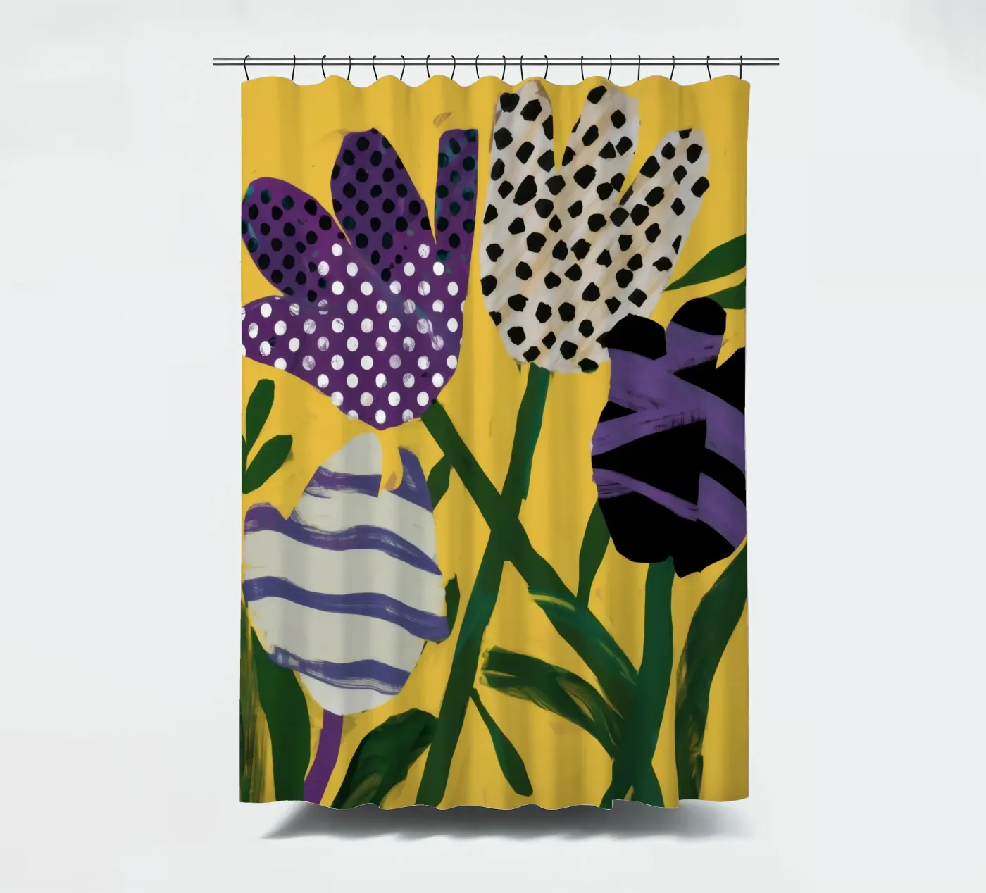 Abstraktes Garten-Patchwork Duschvorhang von Sky Velour
