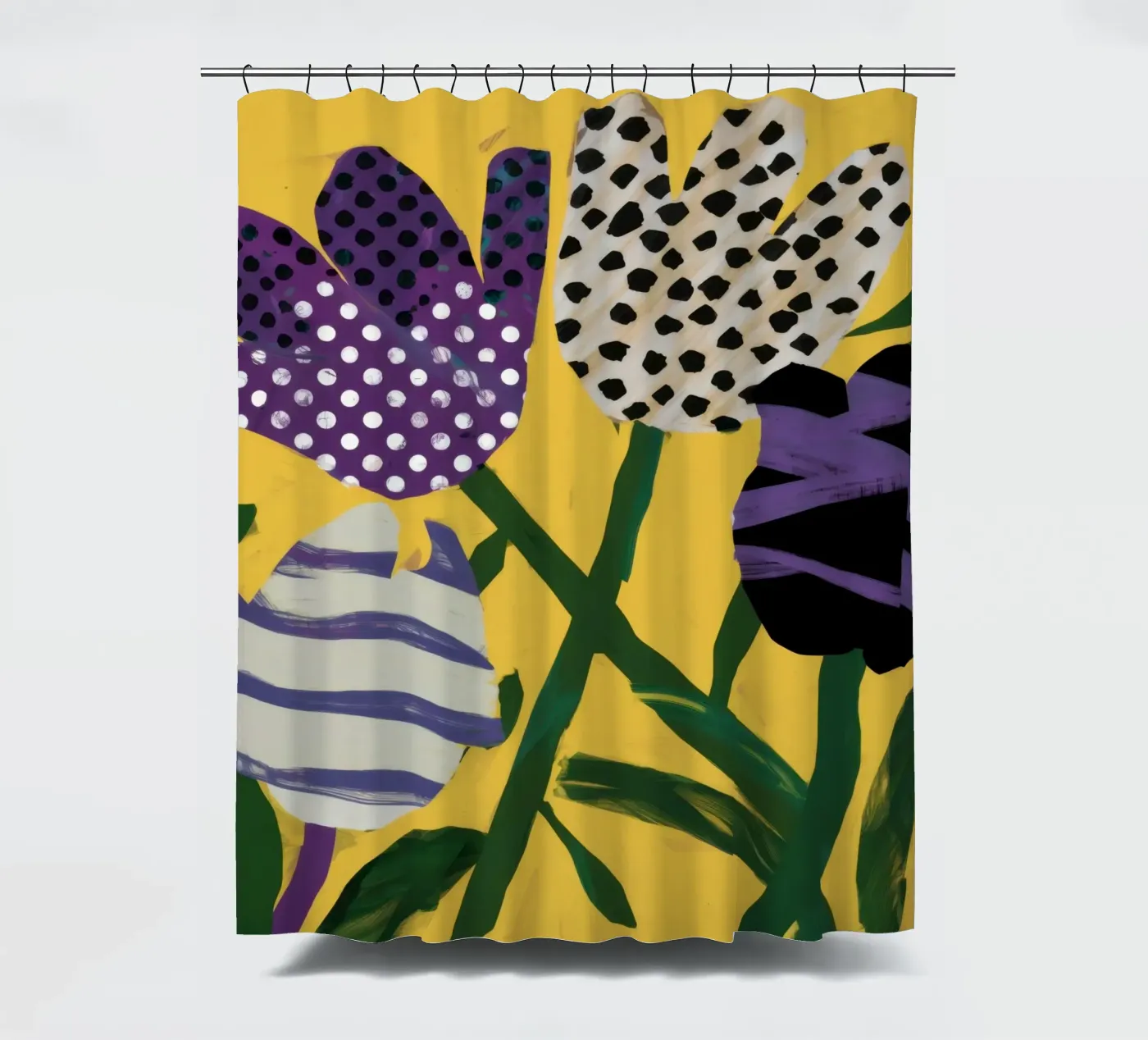 Abstraktes Garten-Patchwork Duschvorhang von Sky Velour