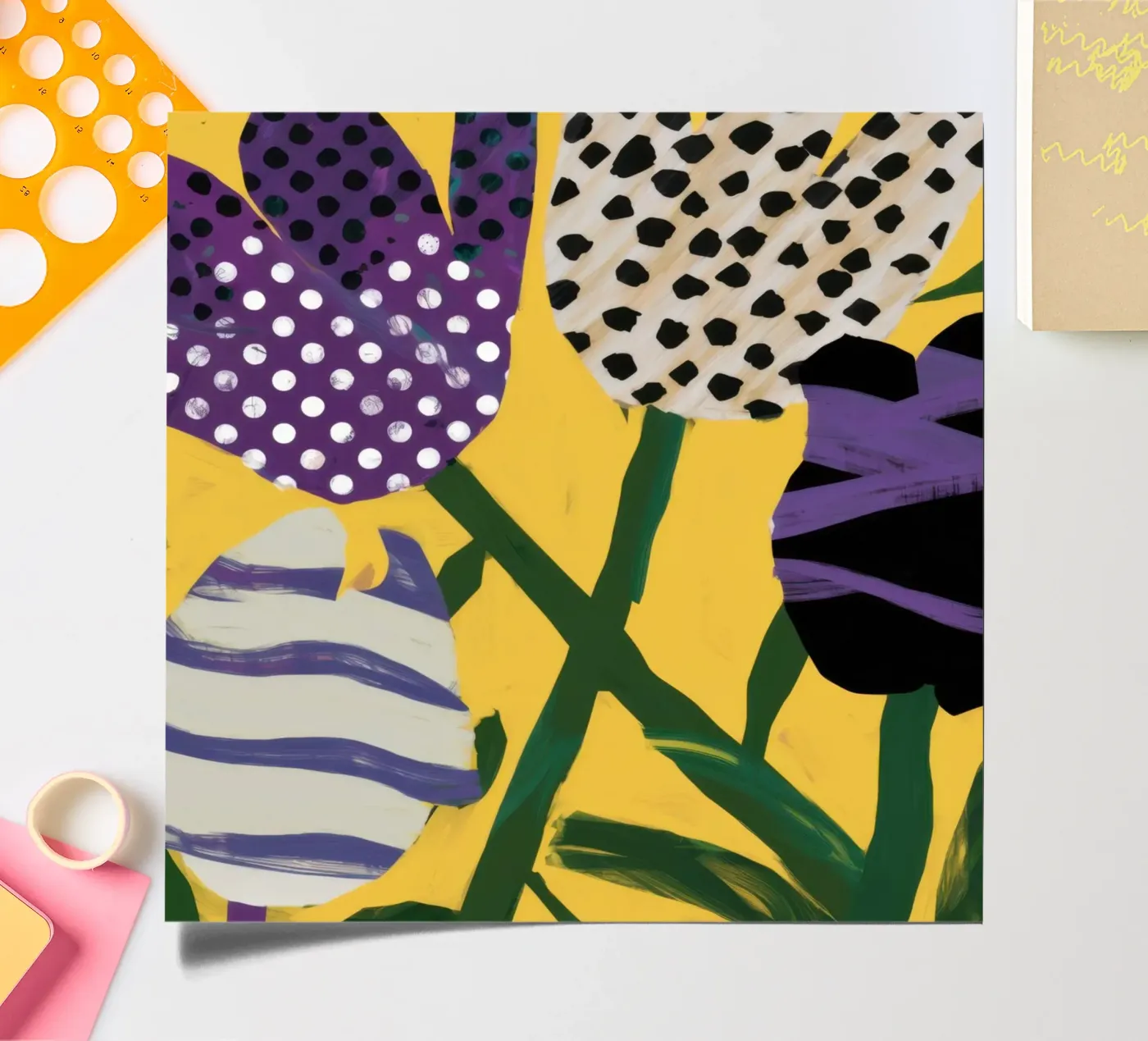 Giardino astratto Patchwork foglio adesivo da Sky Velour