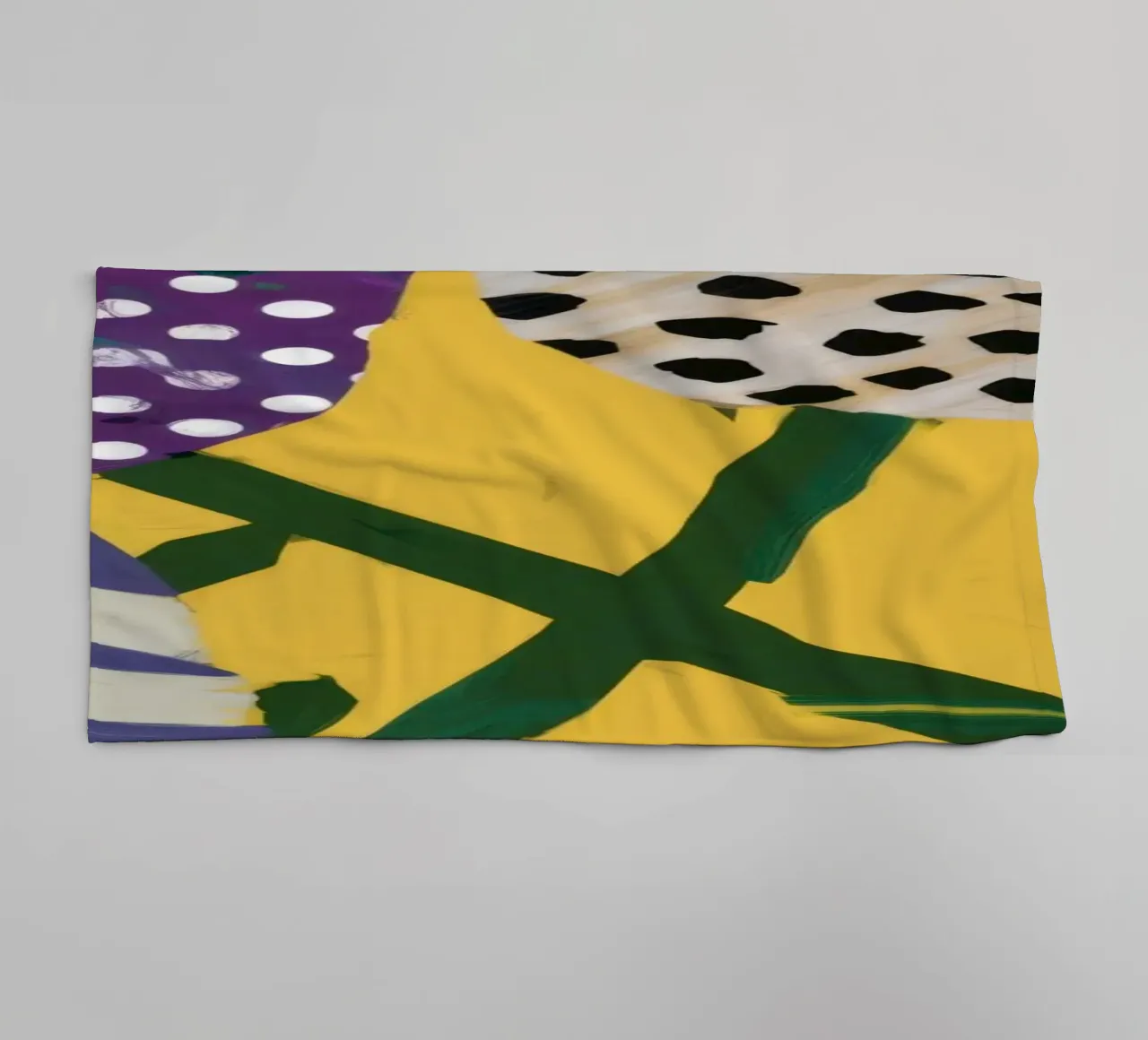 Abstract tuin patchwork badhanddoek van Sky Velour