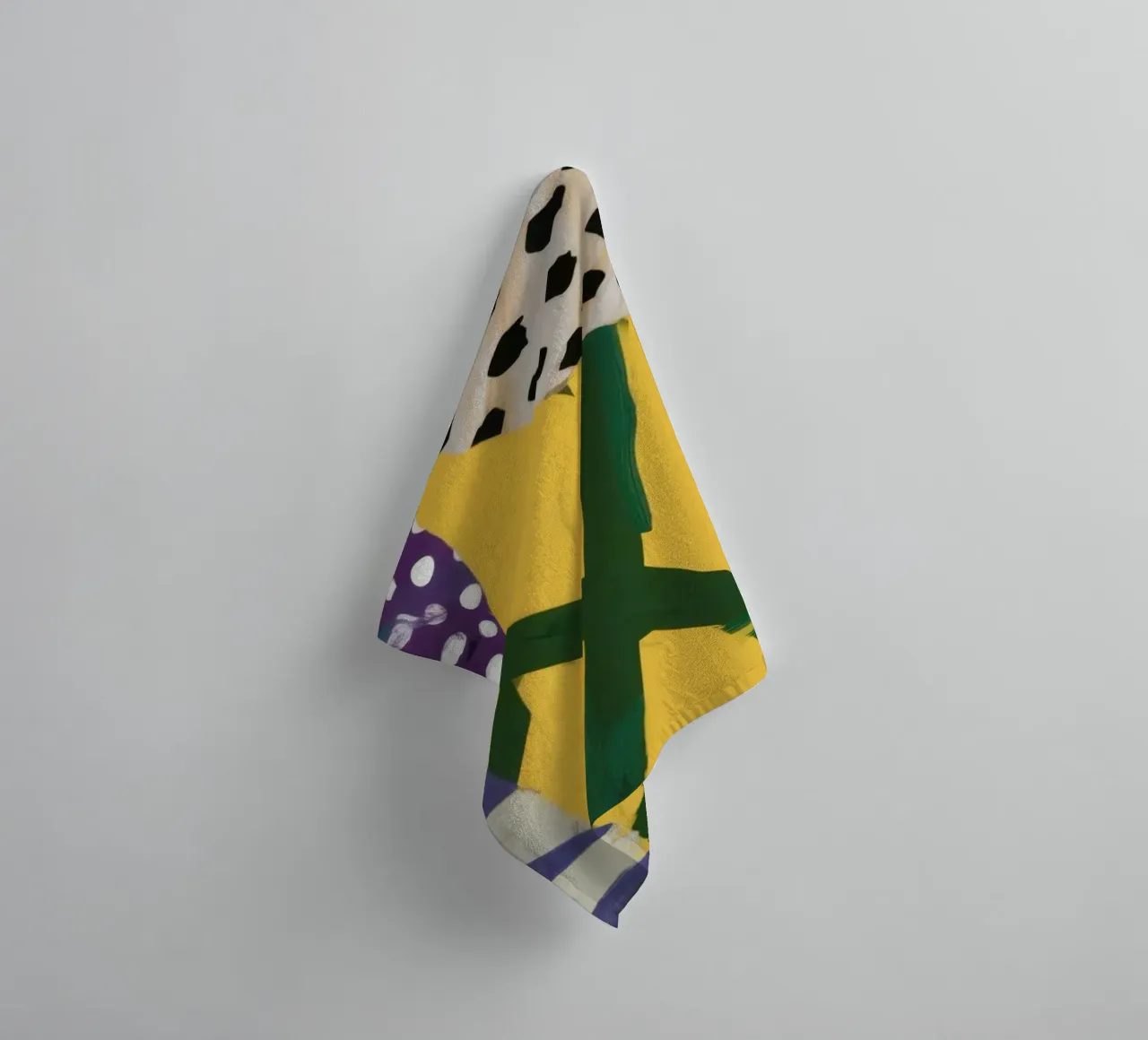 Abstract tuin patchwork badhanddoek van Sky Velour