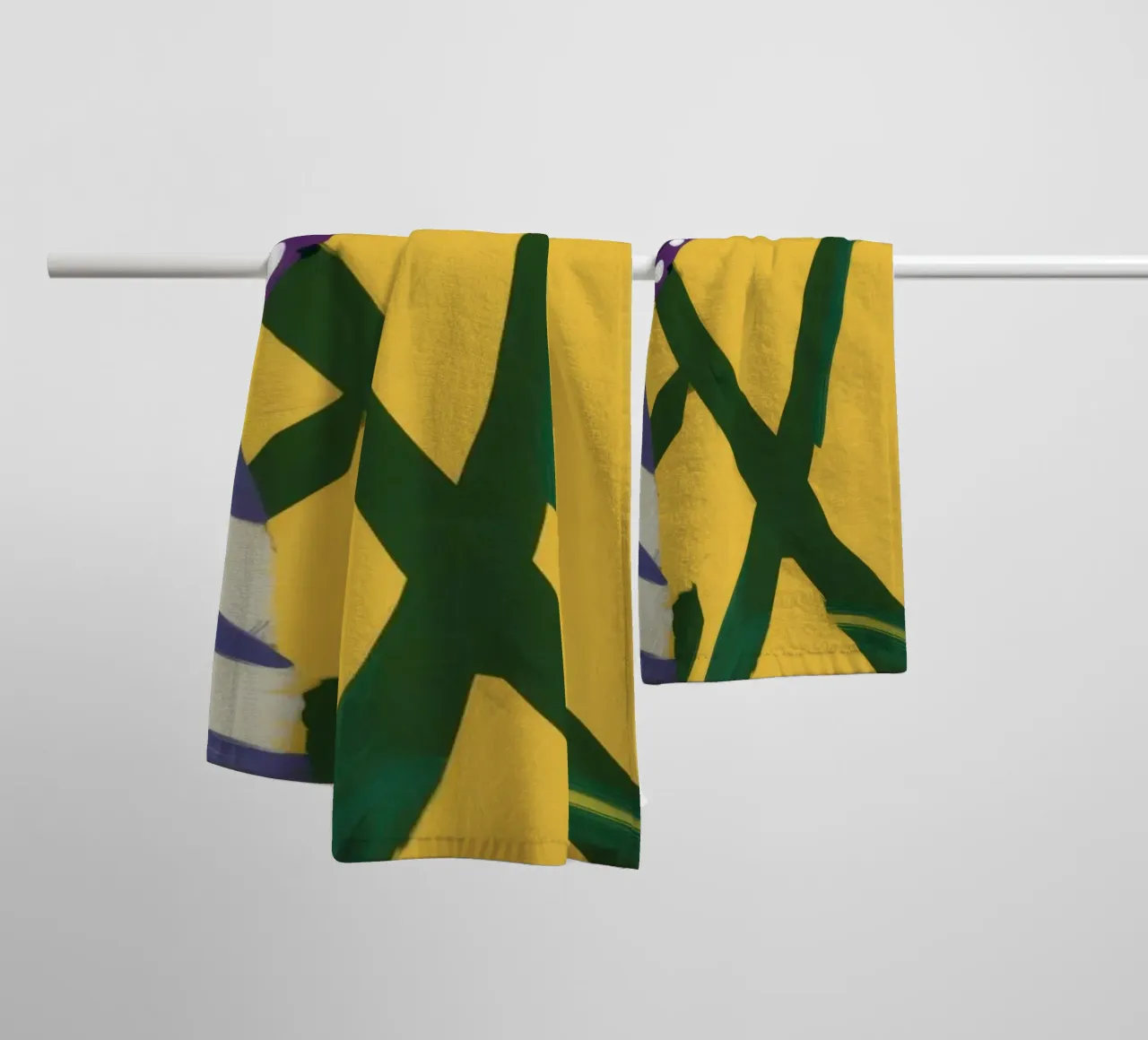 Abstract tuin patchwork badhanddoek van Sky Velour