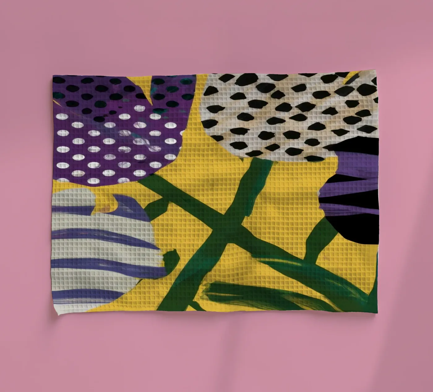 Abstract Garden Patchwork tea towel by Sky Velour