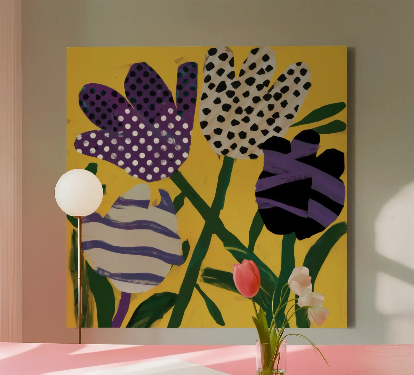 Abstract Garden Patchwork canvas by Sky Velour