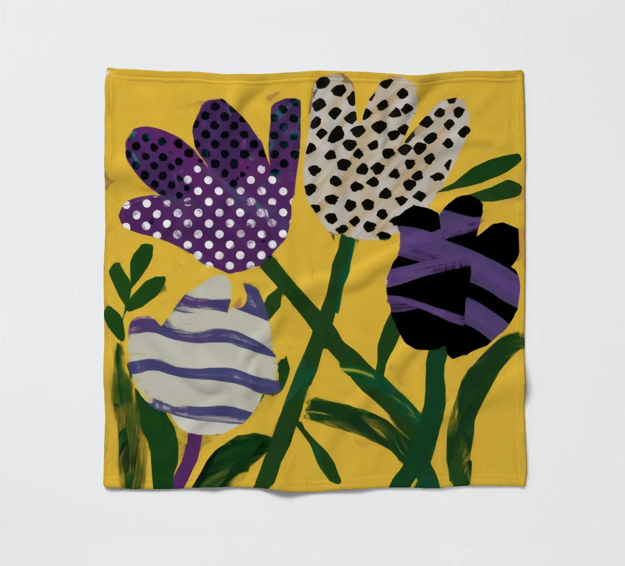 Abstract Garden Patchwork Fleecedecke von Sky Velour