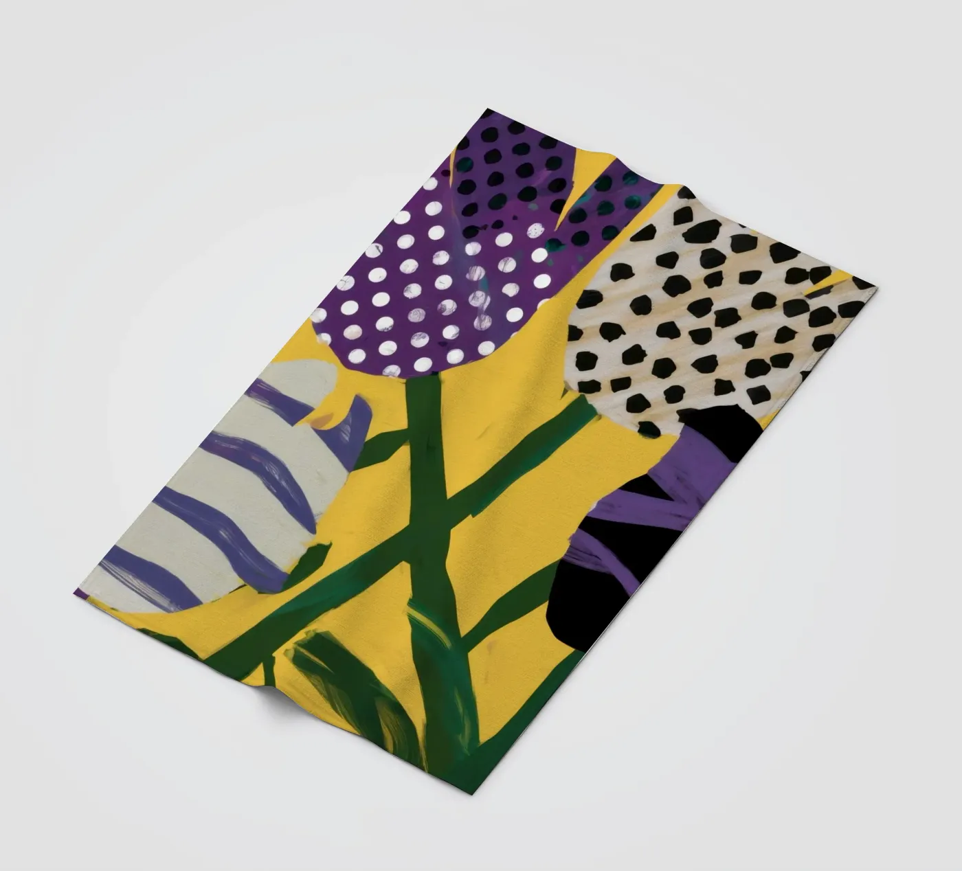 Abstraktes Garten-Patchwork Fleecedecke von Sky Velour