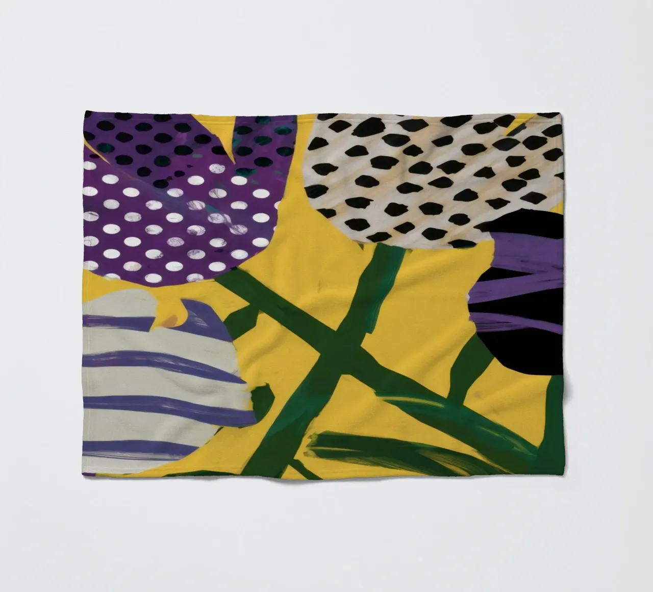 Abstract Garden Patchwork Fleecedecke von Sky Velour