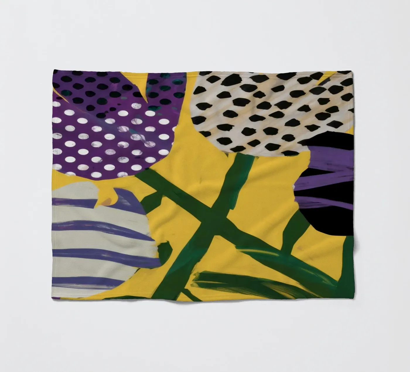 Abstraktes Garten-Patchwork Fleecedecke von Sky Velour