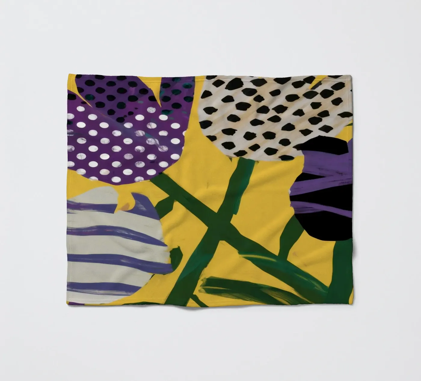 Abstraktes Garten-Patchwork Fleecedecke von Sky Velour