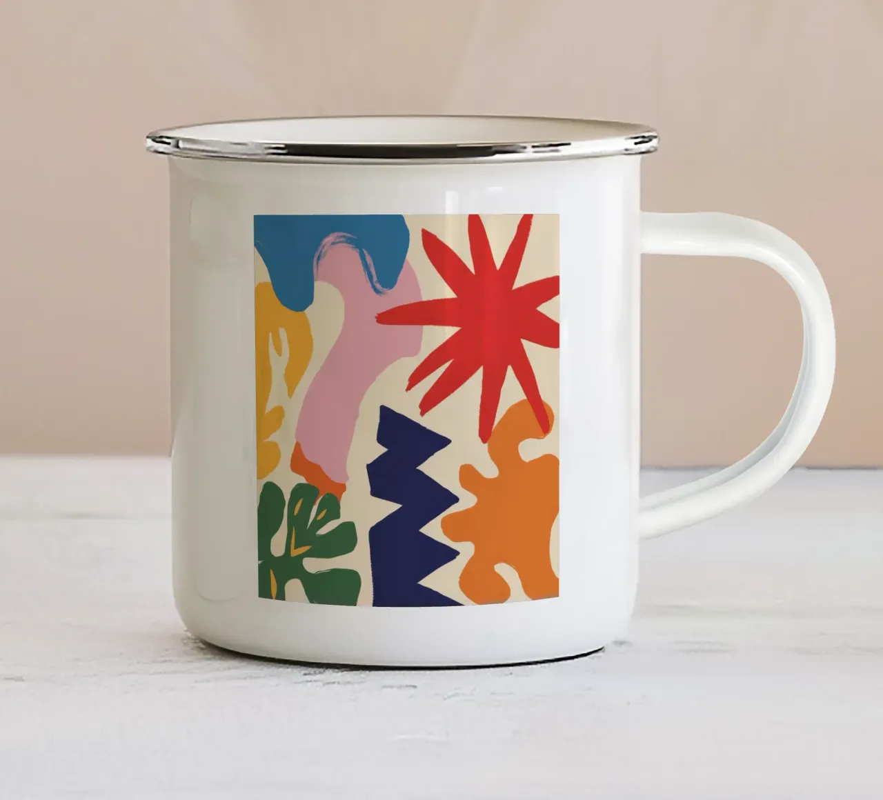 Esplosione di forme giocose tazza in smalto da Sky Velour