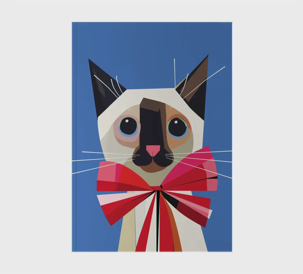 Weihnachtliche Siamkatze mit Schleife Notizbuch von DARIA IVANOVNA