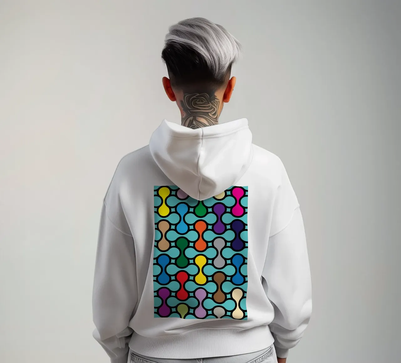 miscela circolare a colori felpa con cappuccio da Ramanda