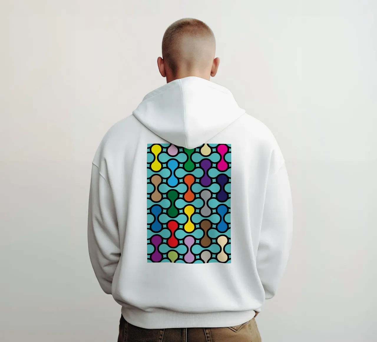 miscela circolare a colori felpa con cappuccio da Ramanda