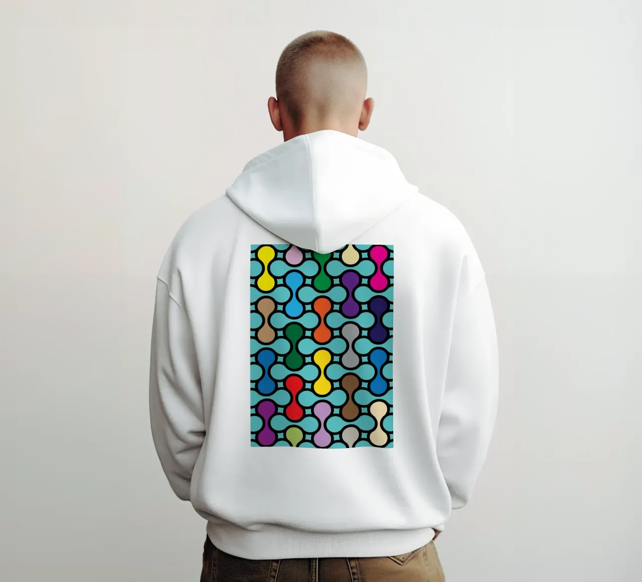 miscela circolare a colori felpa con cappuccio da Ramanda