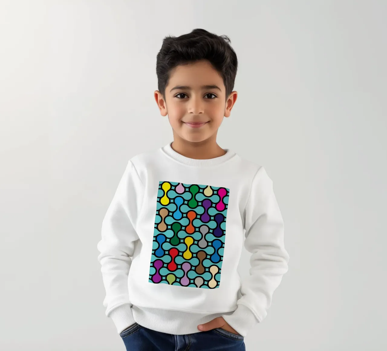 miscela circolare a colori felpa bambino da Ramanda