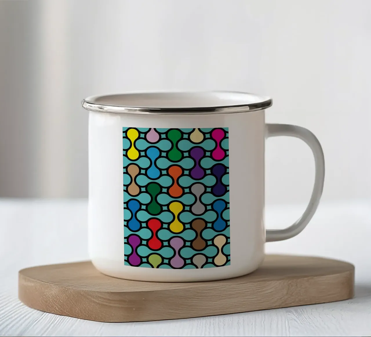 miscela circolare a colori tazza in smalto da Ramanda