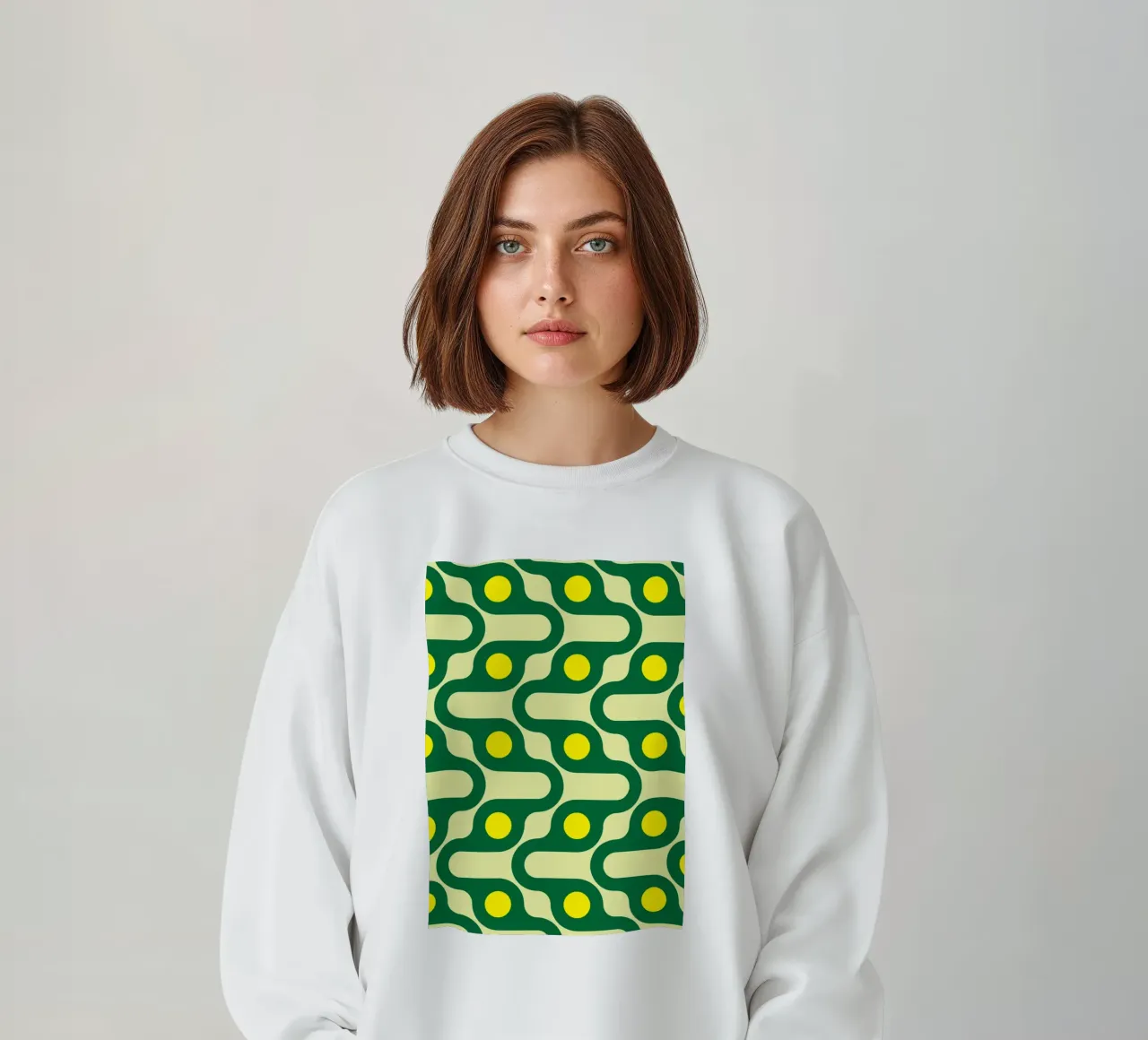 circle line yellow green sweatshirt by Ramanda
