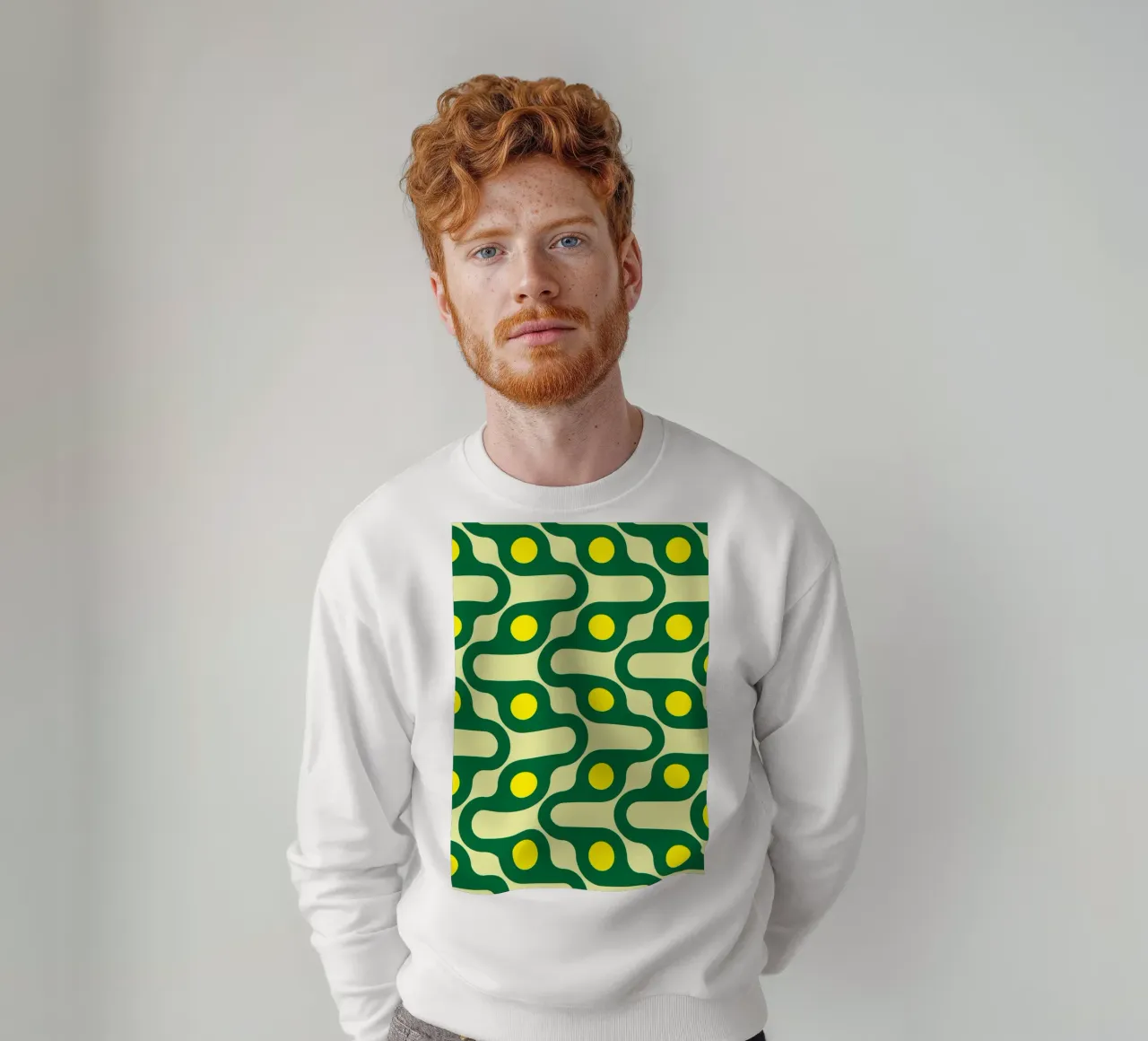 circle line yellow green sweatshirt by Ramanda