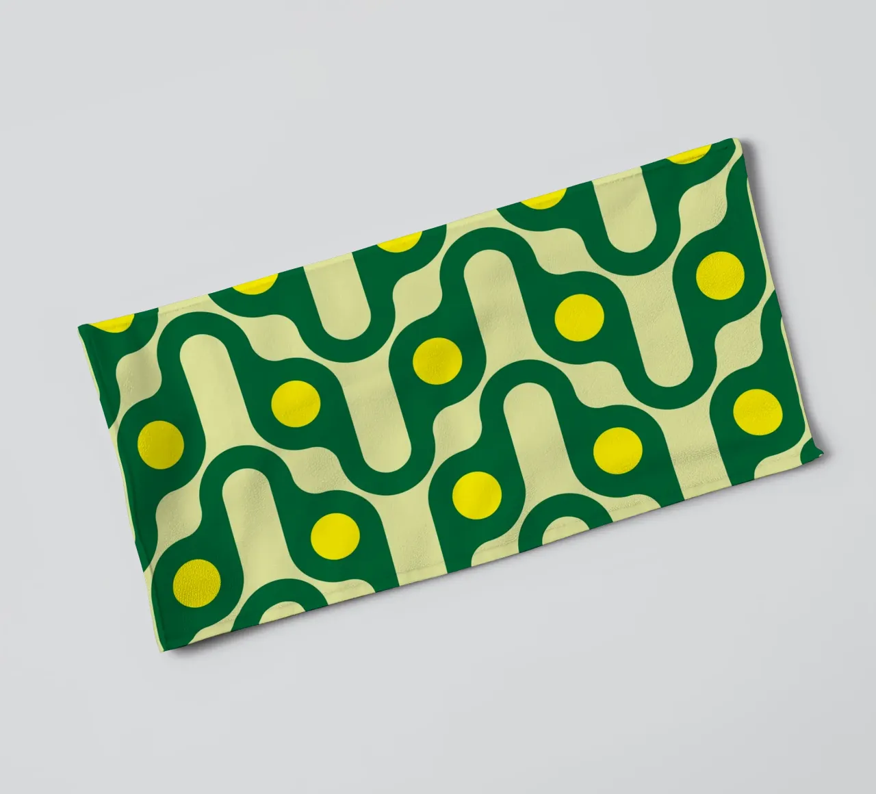 cercle ligne jaune vert serviette de bain de Ramanda