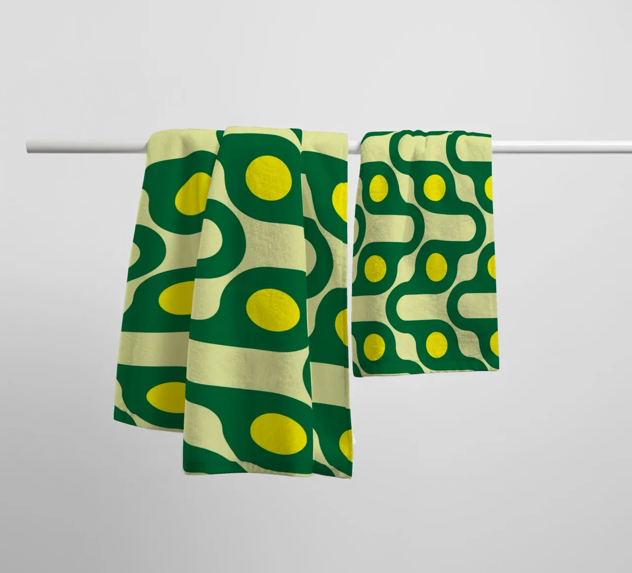 cercle ligne jaune vert serviette de bain de Ramanda