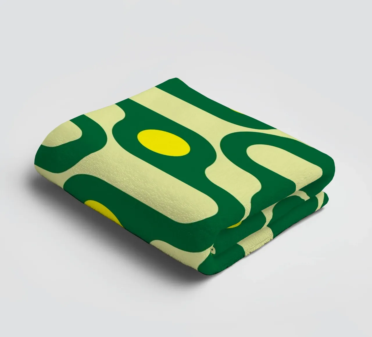 cercle ligne jaune vert serviette de bain de Ramanda