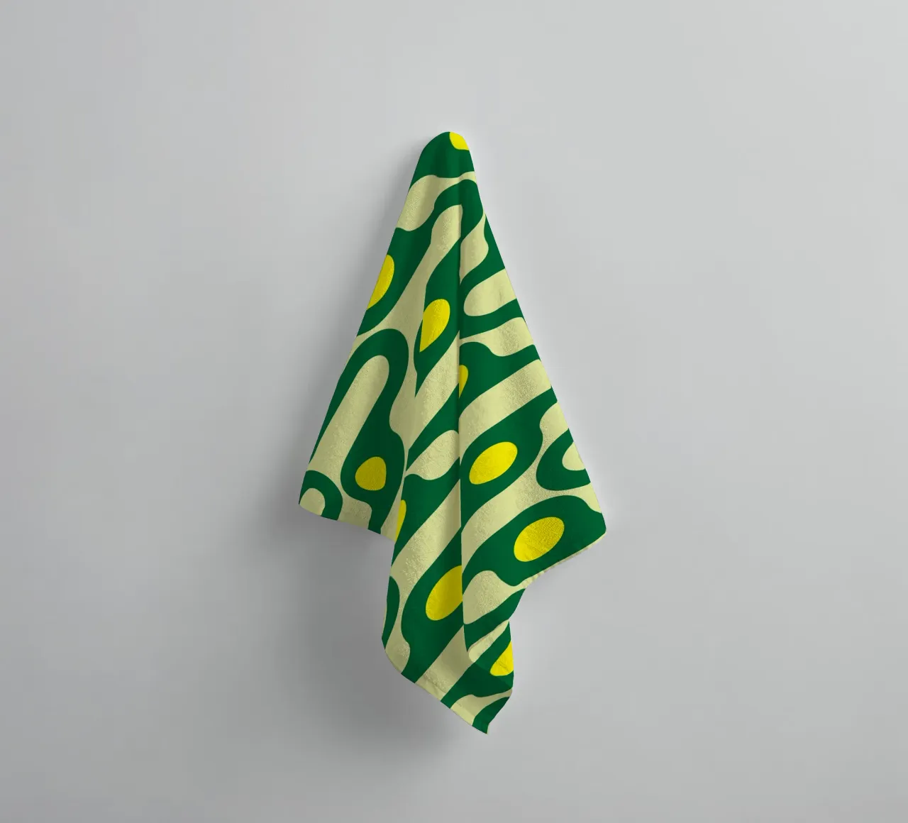 cercle ligne jaune vert serviette de bain de Ramanda