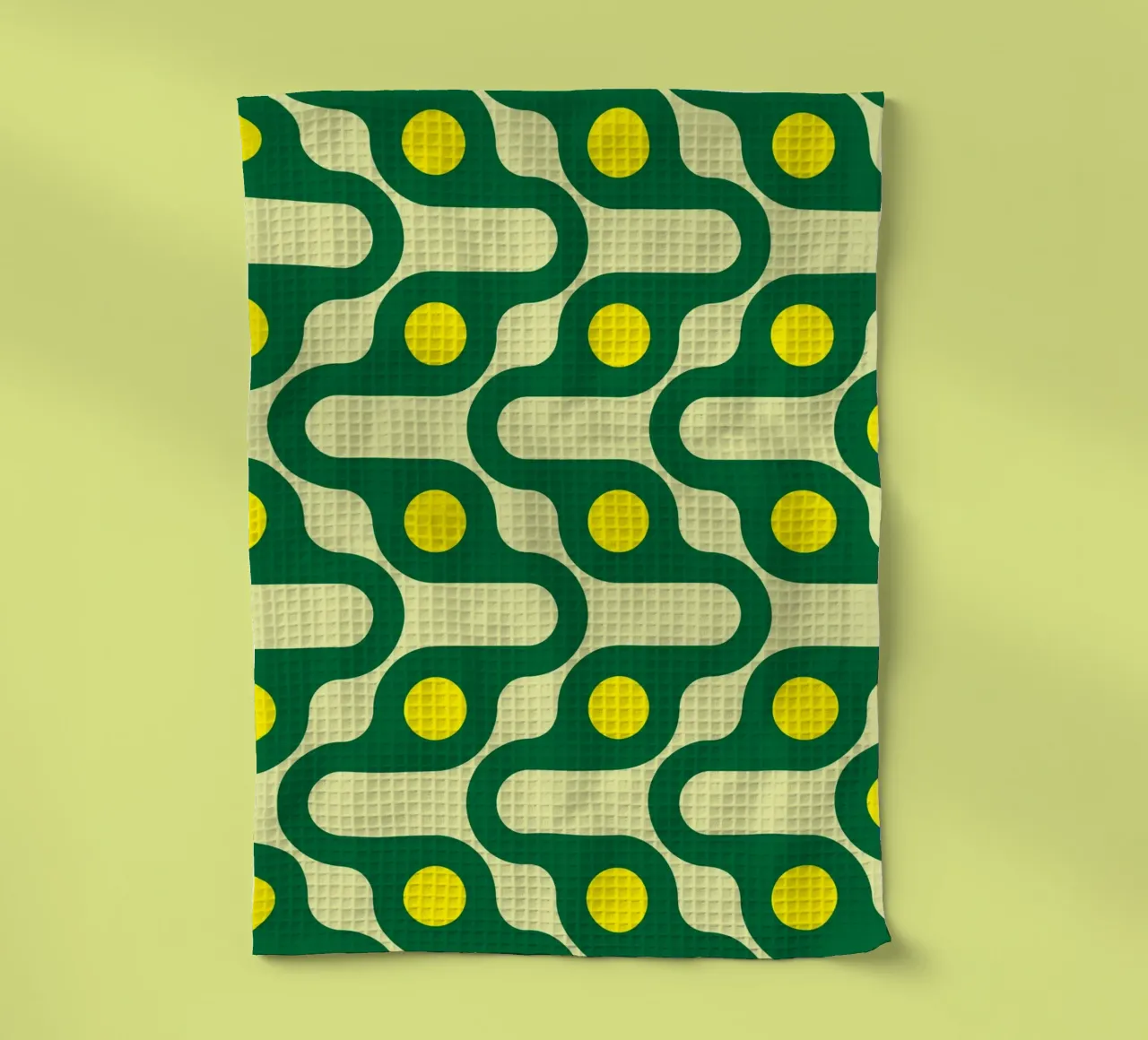 cercle ligne jaune vert torchon de Ramanda