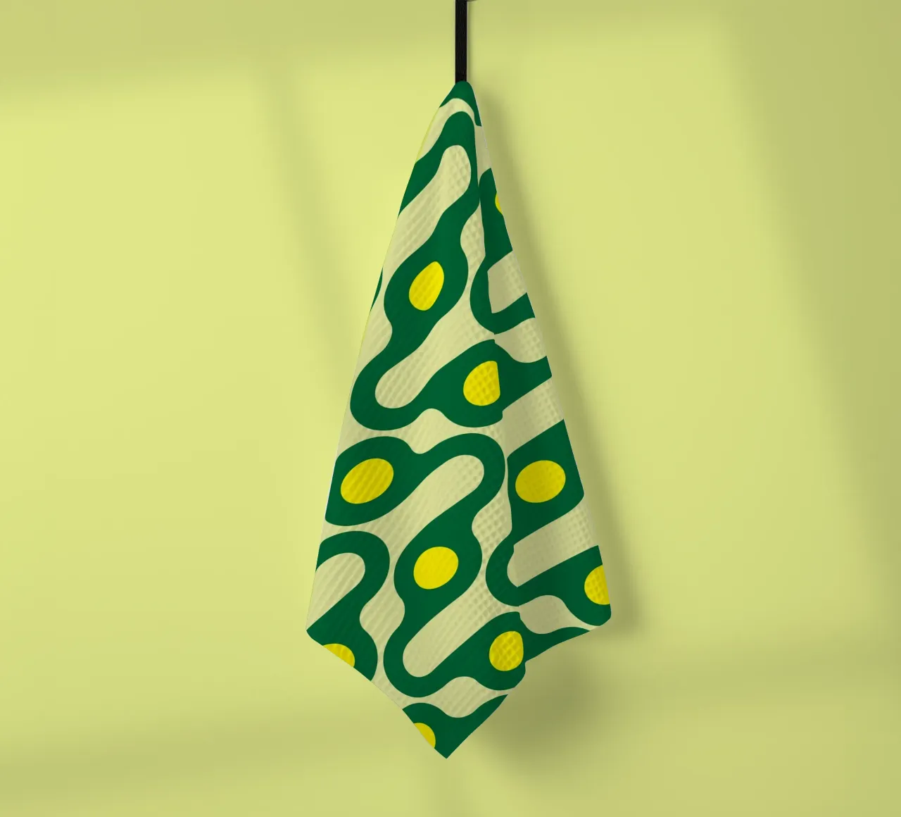 cercle ligne jaune vert torchon de Ramanda