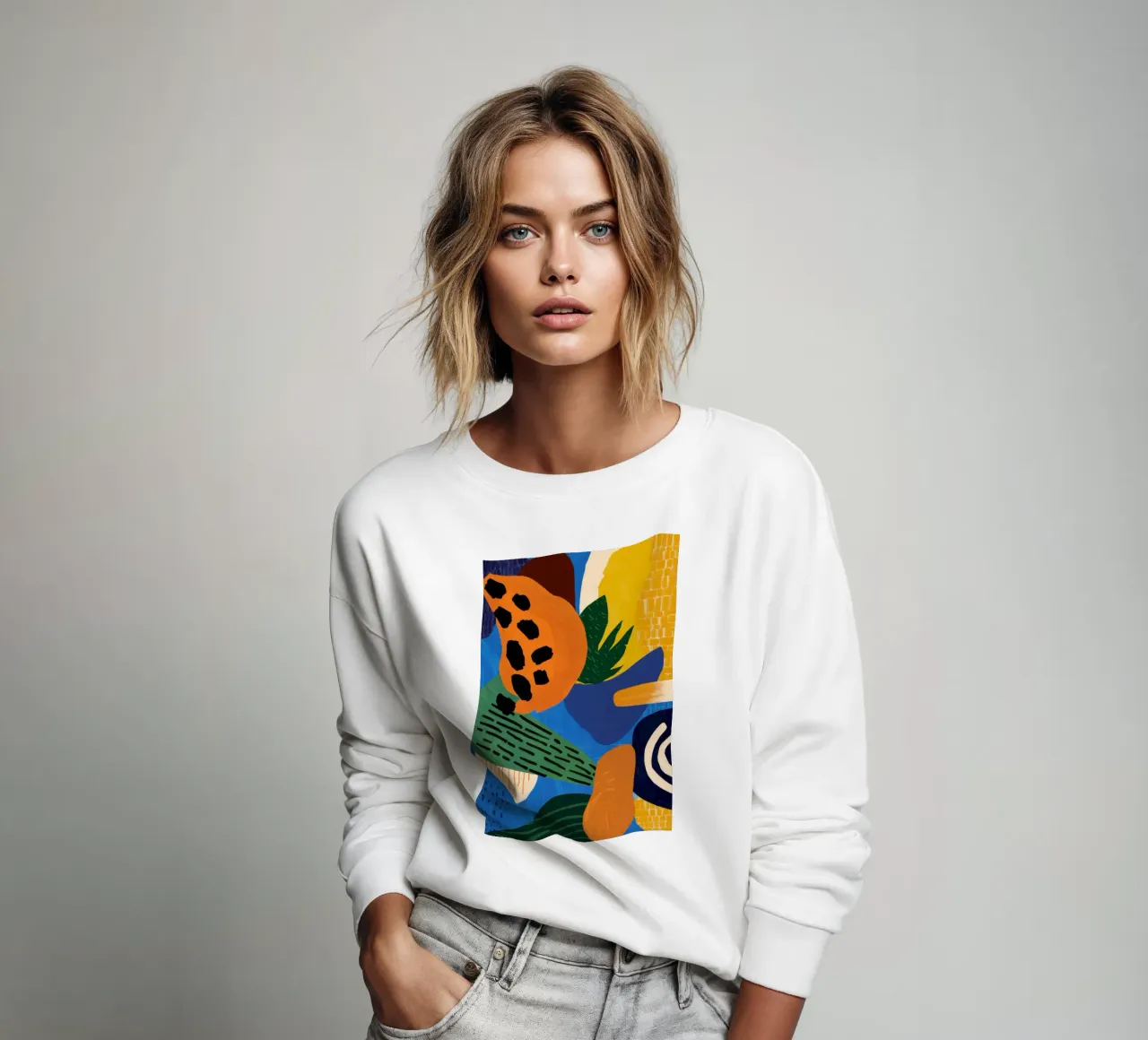 Landschap in abstract sweatshirt van Solace Light