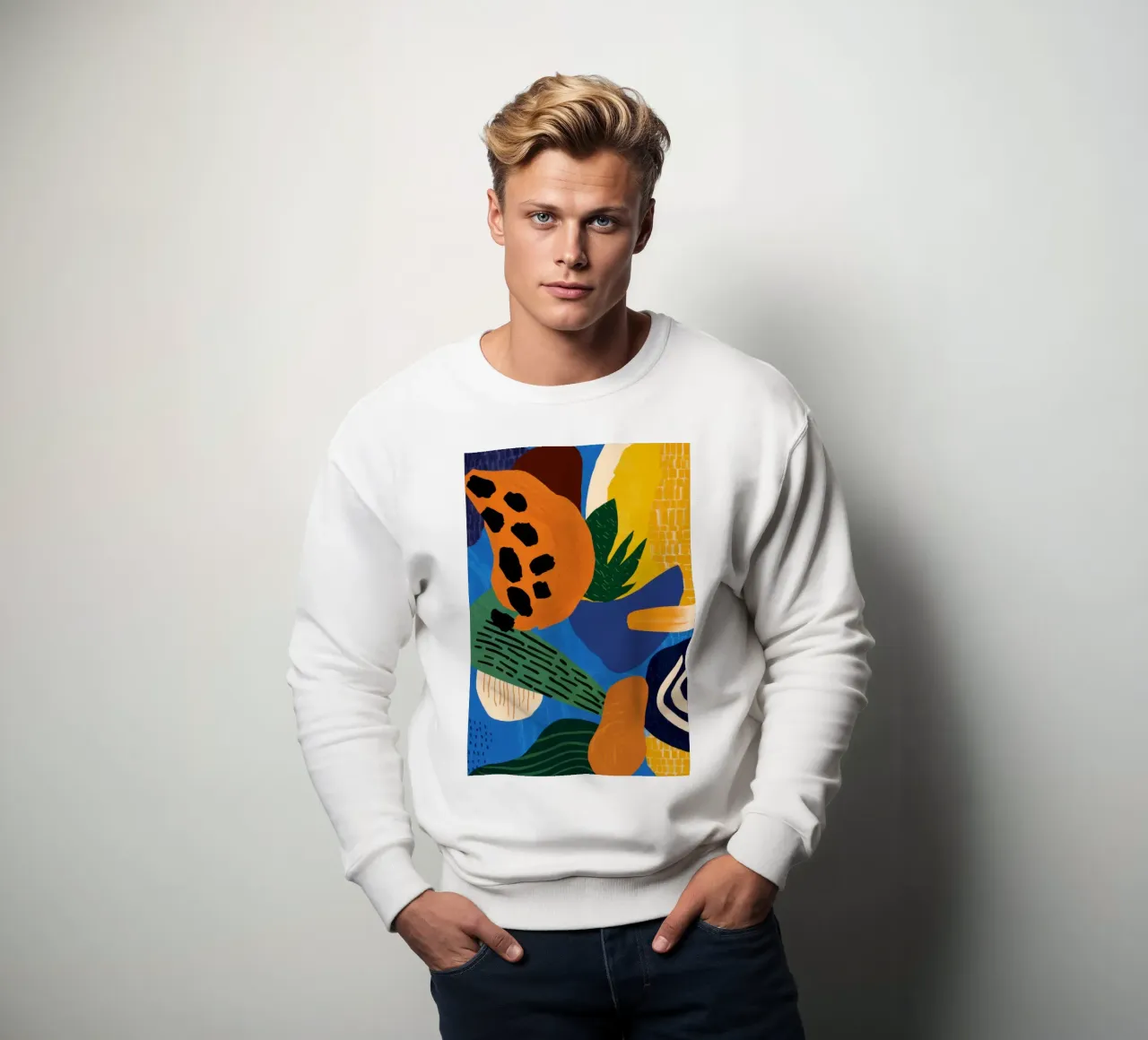 Landschap in abstract sweatshirt van Solace Light
