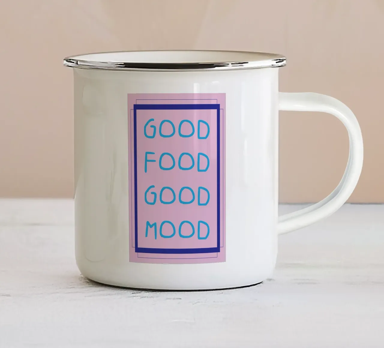 buon umore tazza in smalto da Ramanda