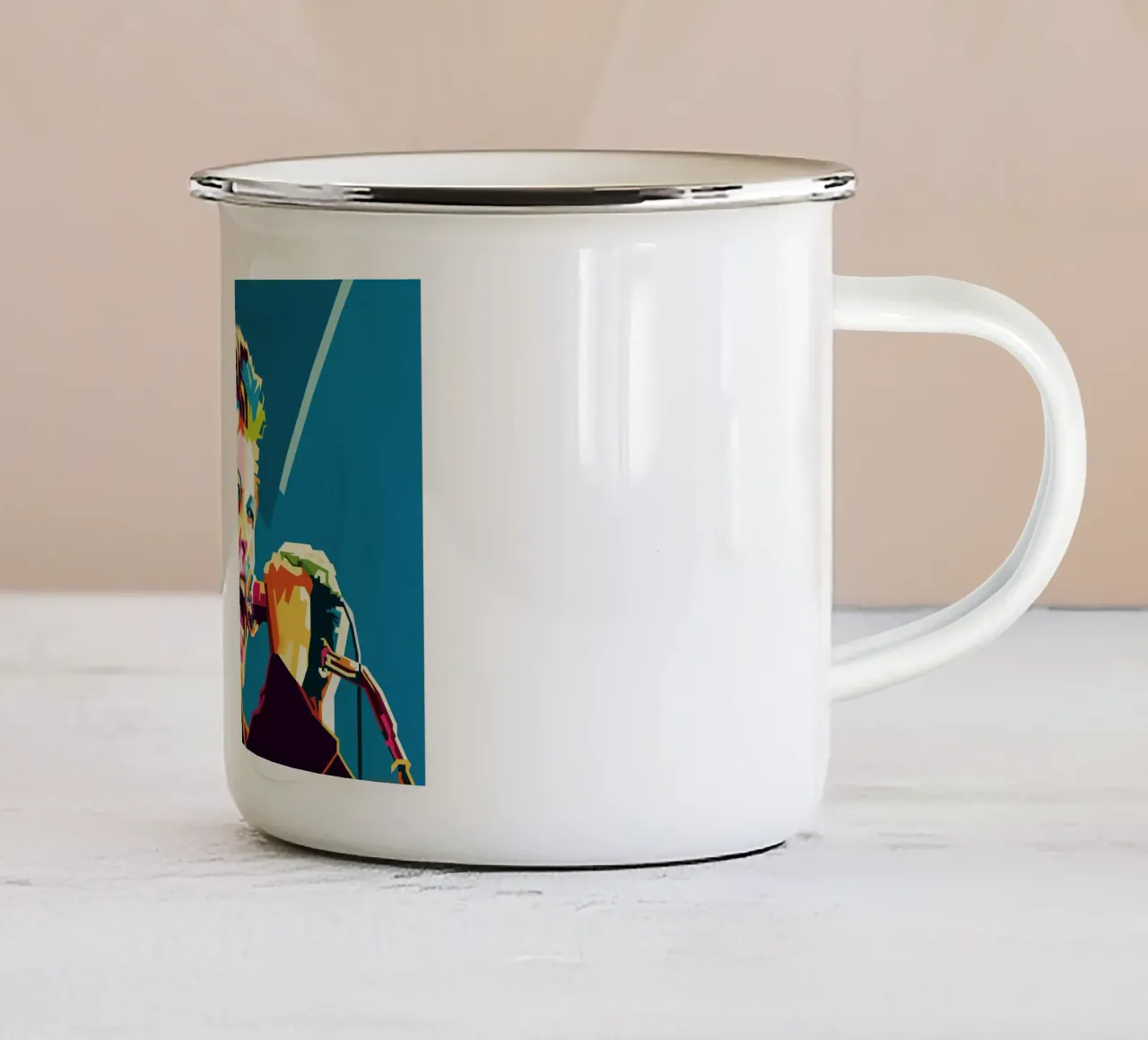Rod Stewart WPAP Popart tazza in smalto da KP Artwork