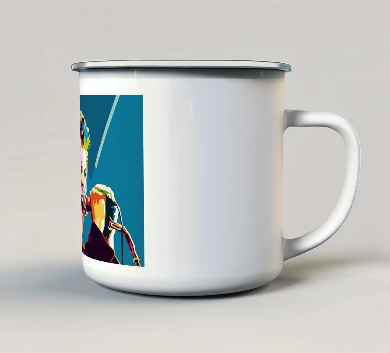 Rod Stewart WPAP Popart tazza in smalto da KP Artwork