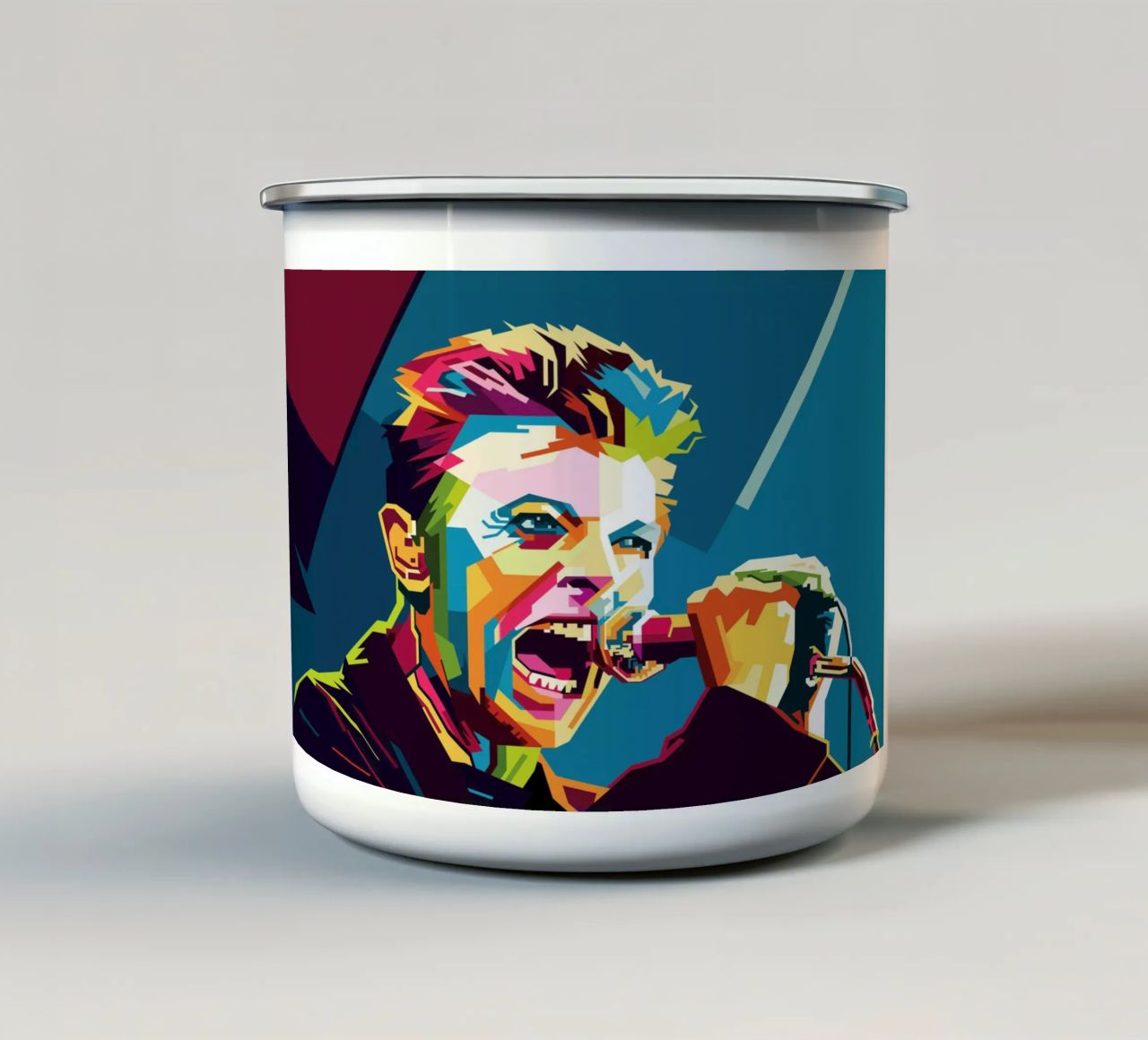 Rod Stewart WPAP Popart tazza in smalto da KP Artwork