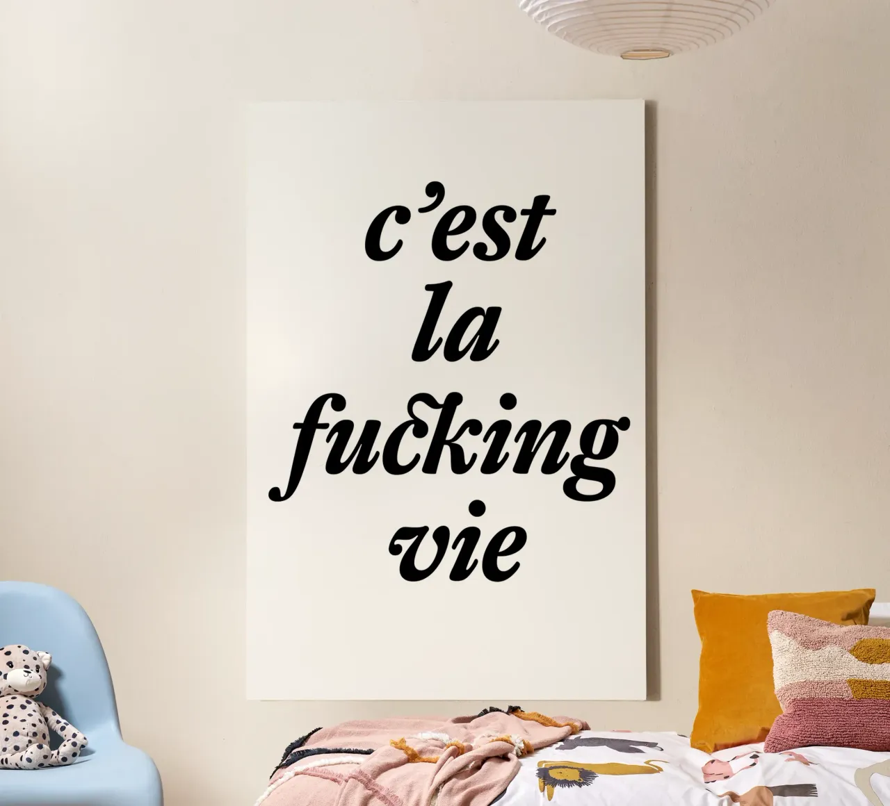 c'est la fucking vie canvas met Baklijst van The True Type