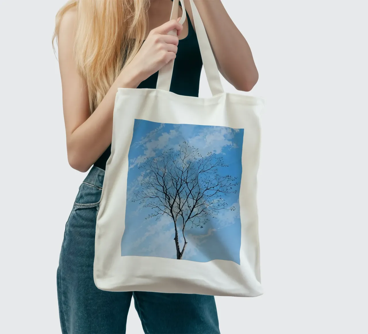 branch tree in cloud borsa in juta da scoten