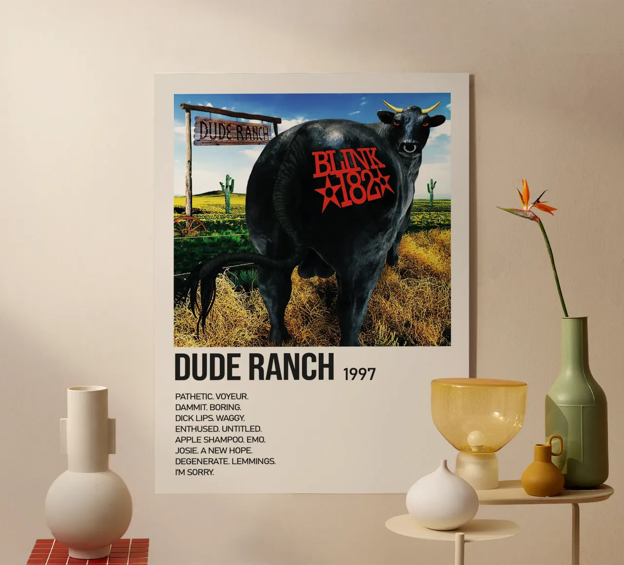 Blink 182 Dude Ranch plexiglass da Brook Soul King