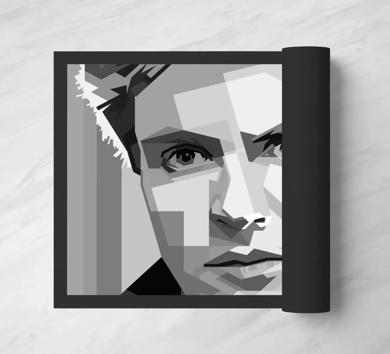 Simon Le Bon Monochrome WPAP felpudo de KP Artwork