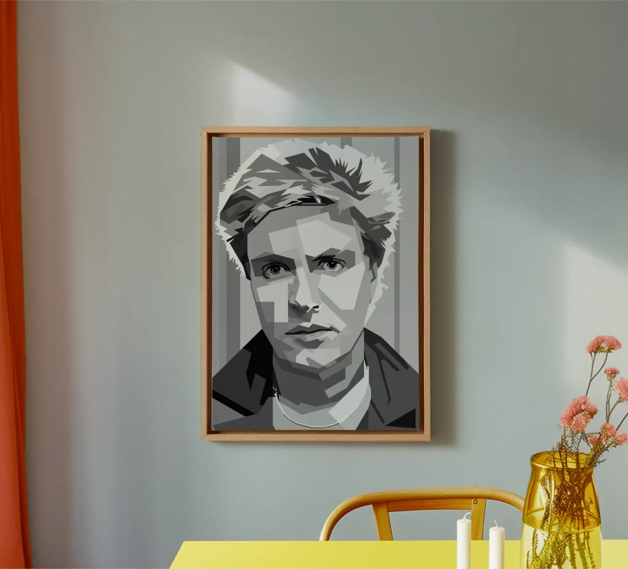 Simon Le Bon Monochrome WPAP tela con Cornice a cassetta da KP Artwork