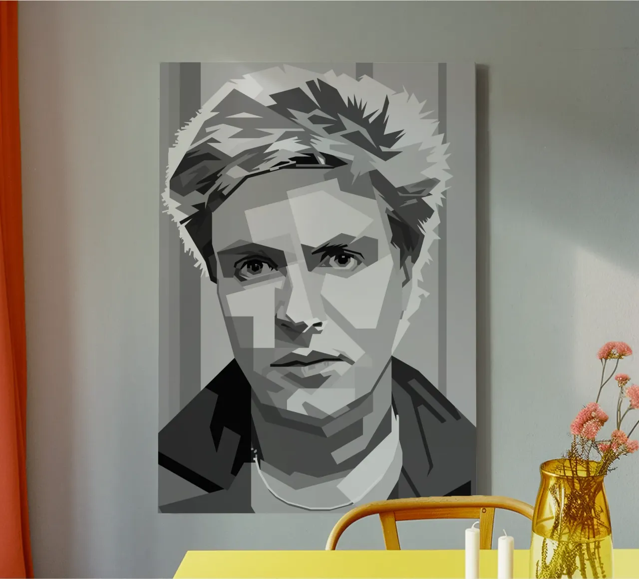 Simon Le Bon Monochrome WPAP tela con Cornice a cassetta da KP Artwork