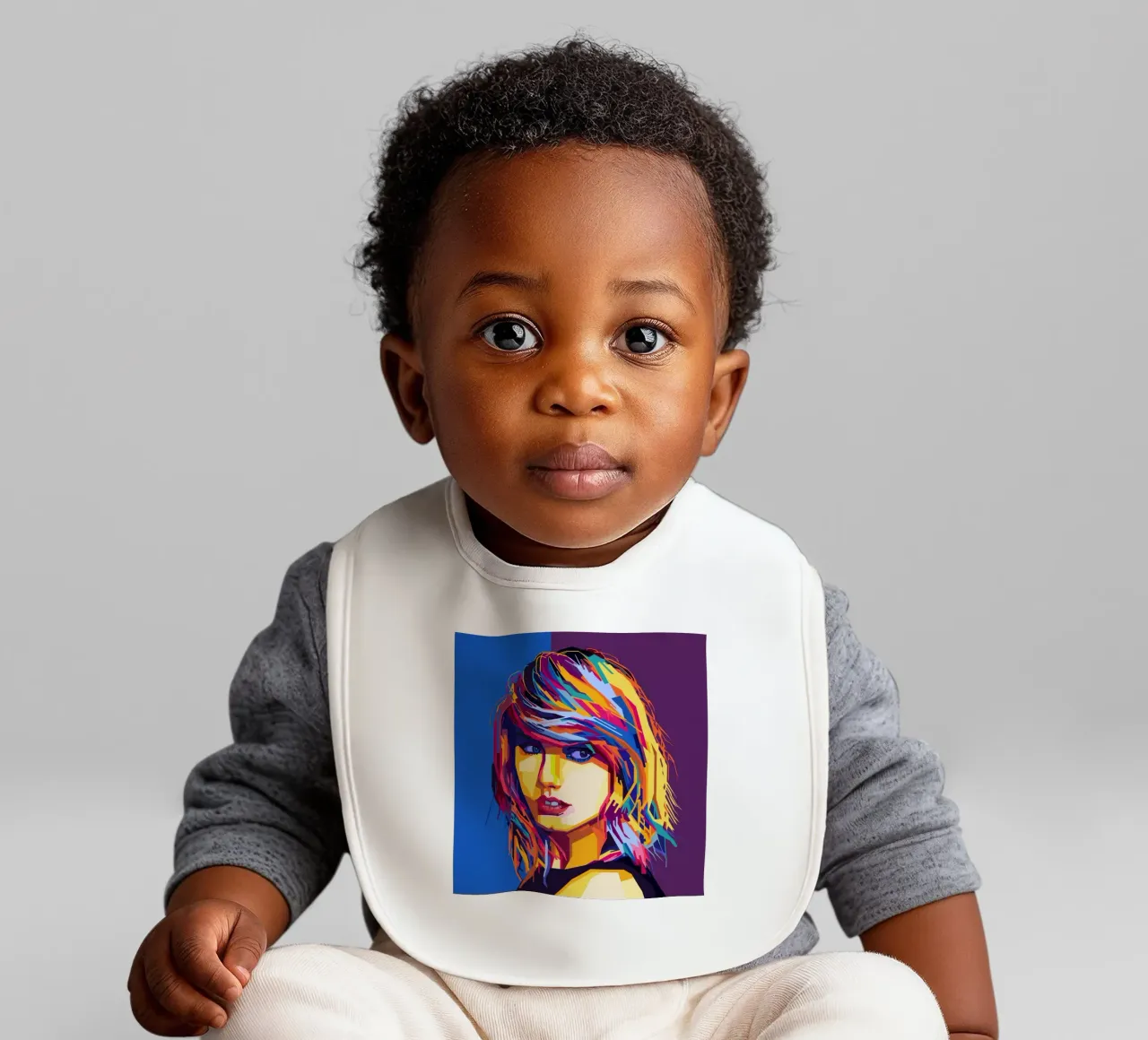 Taylor Swift Popart WPAP baby bib by KP Artwork